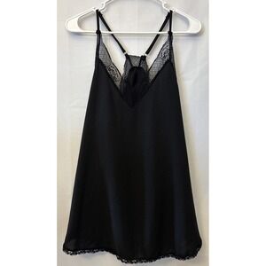 Women's Black Lace Sexy Camisole Sleepwear Lingerie Slip XL Adju Straps Coquette